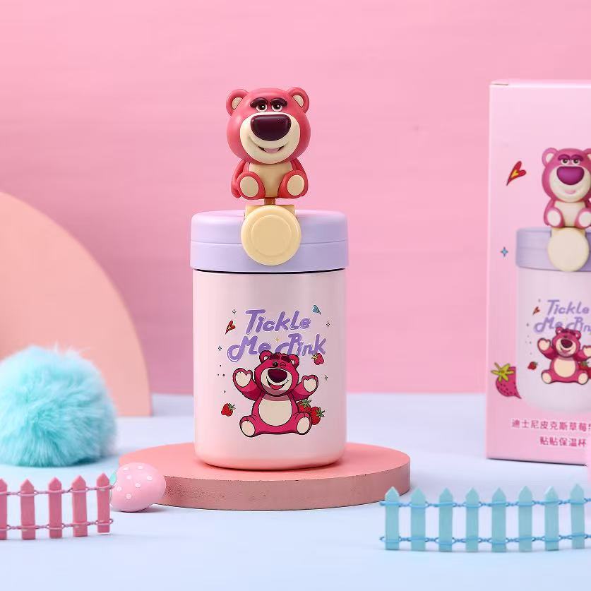 着迷星球 迪士尼联名款正品草莓熊儿童水杯保温杯学生可爱吸管杯