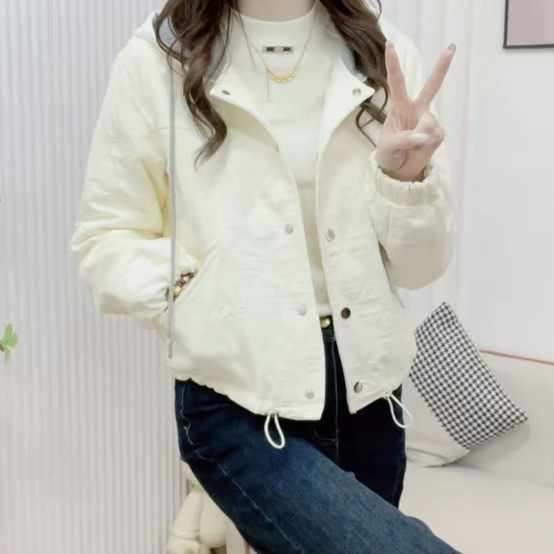 YRM2025春季百搭休闲风连帽常规秋季冬季短外套加厚秋冬女835