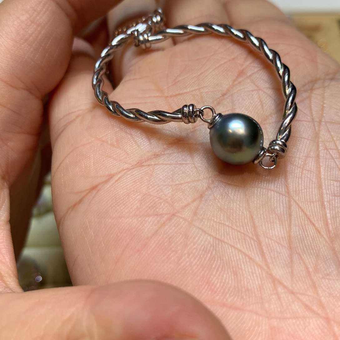 海水珍珠手链银S925镶嵌