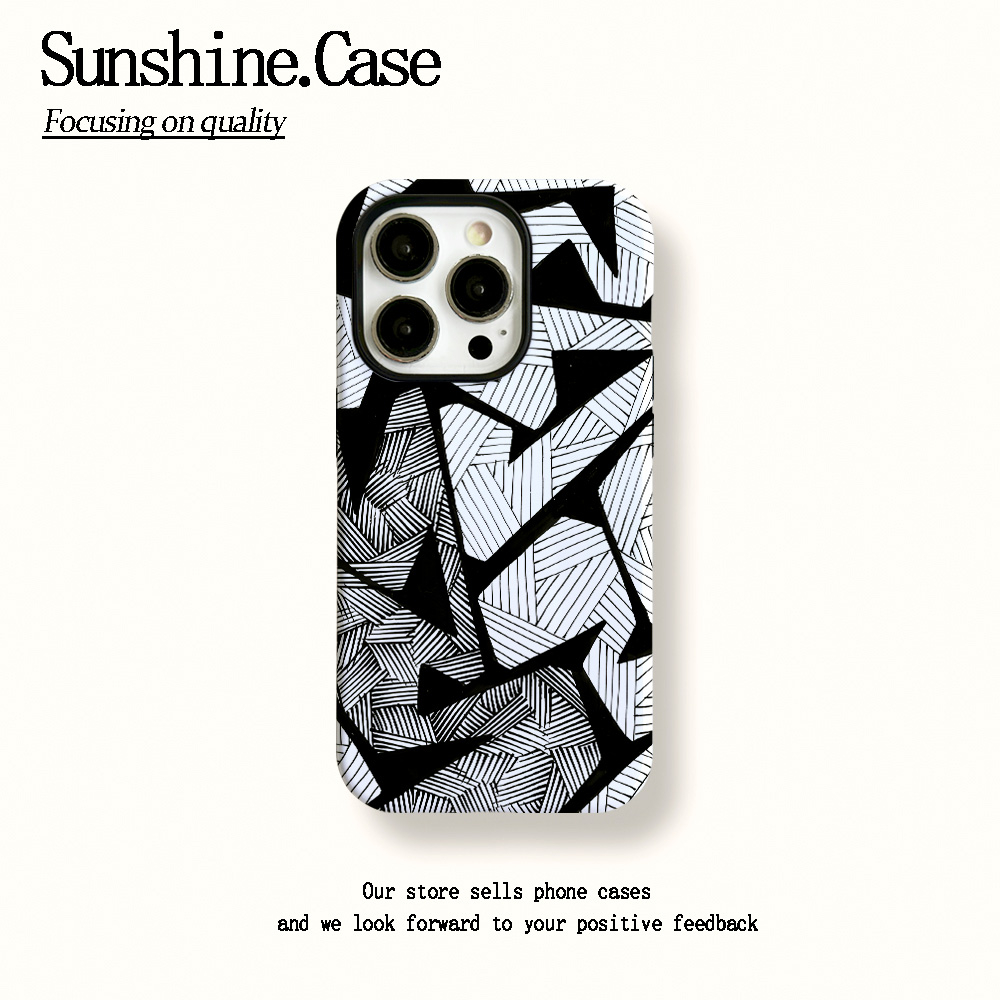 菲林二合一适用苹果华为vivo小米oppo手机壳条条框框16PRO