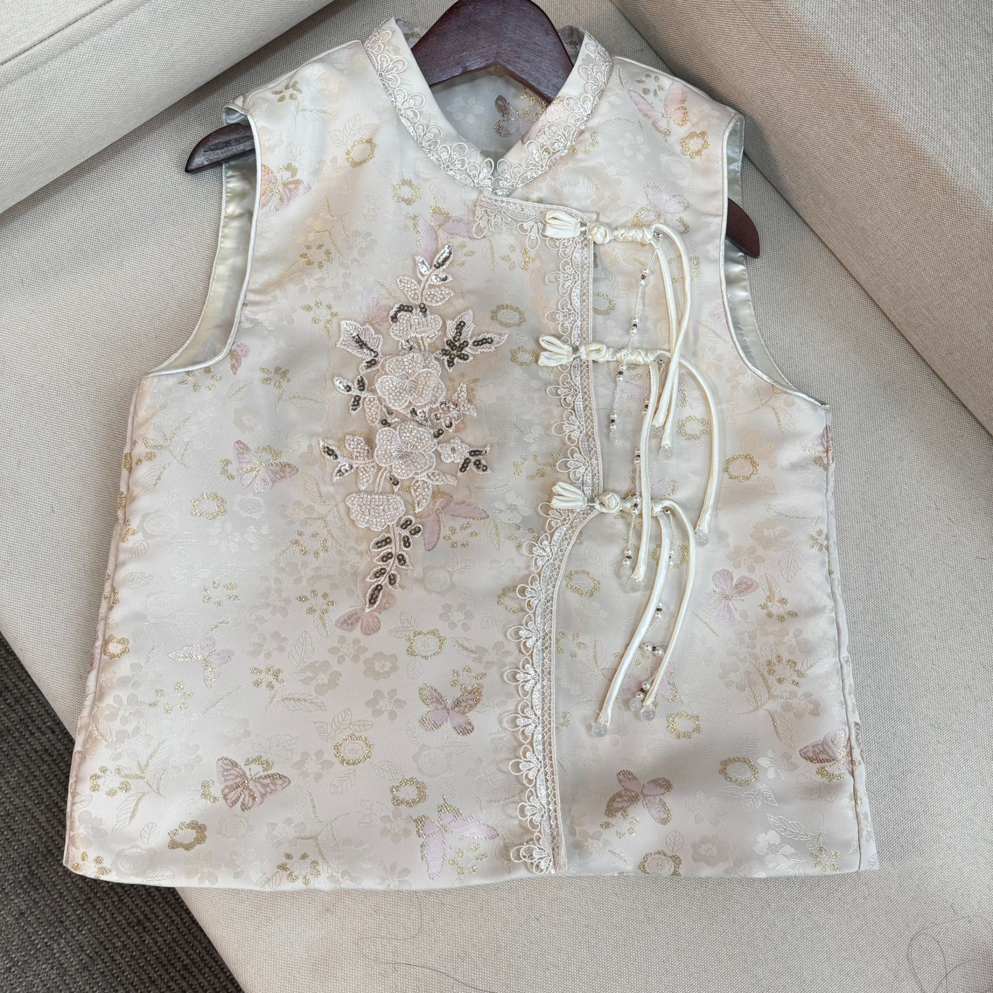 【花眠】春夏季国风上衣新中式立领薄款气质女装马夹F082