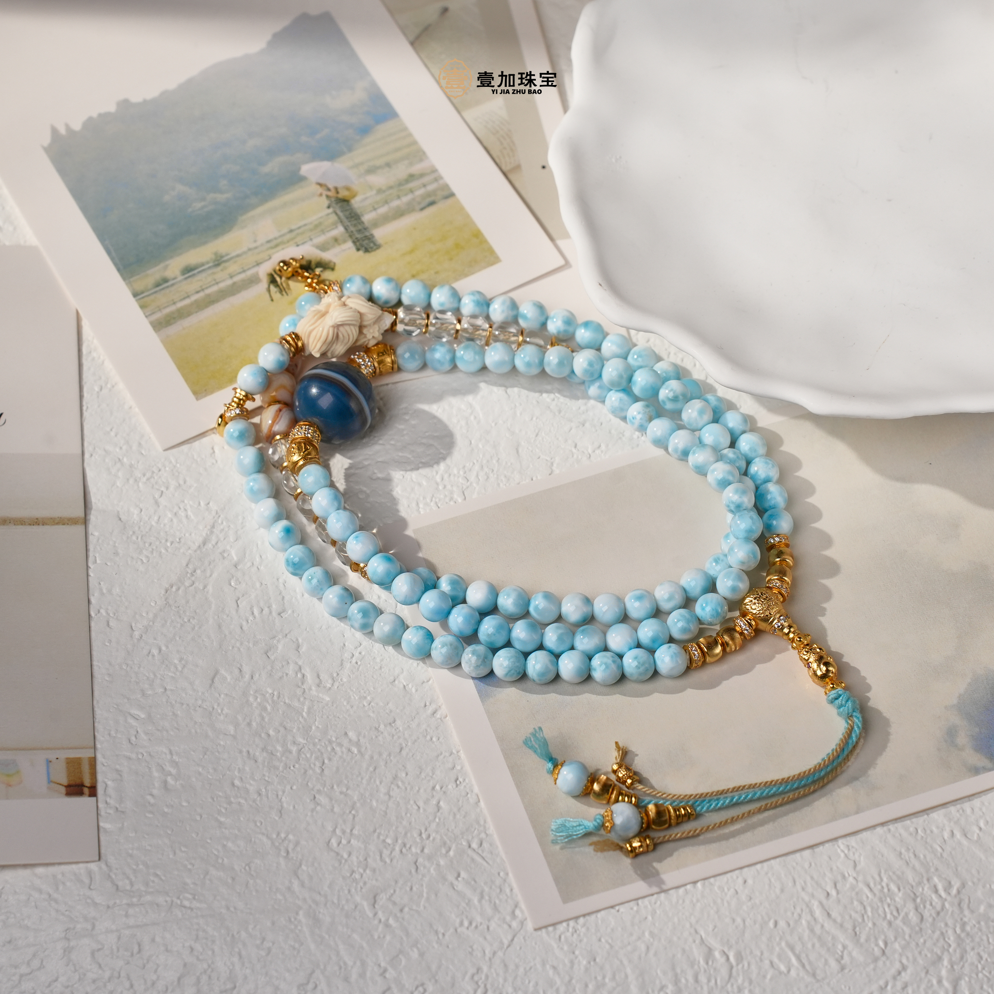 壹加师姐｜天狐L珠梵音药师海纹石108多圈项链多样性发一7271n