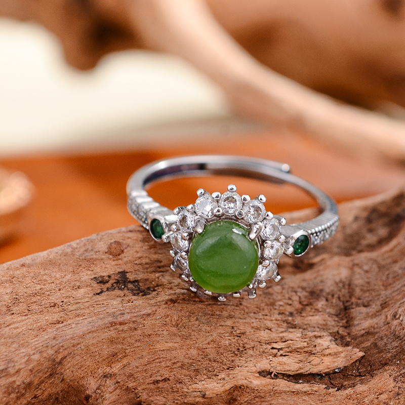 925银莫桑石戒指 【碧落群星】镶嵌银戒指--ZY20096