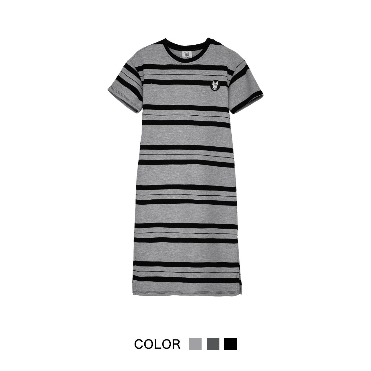 2025新款法斗条纹拼接重磅连衣裙针织时尚休闲LW25119