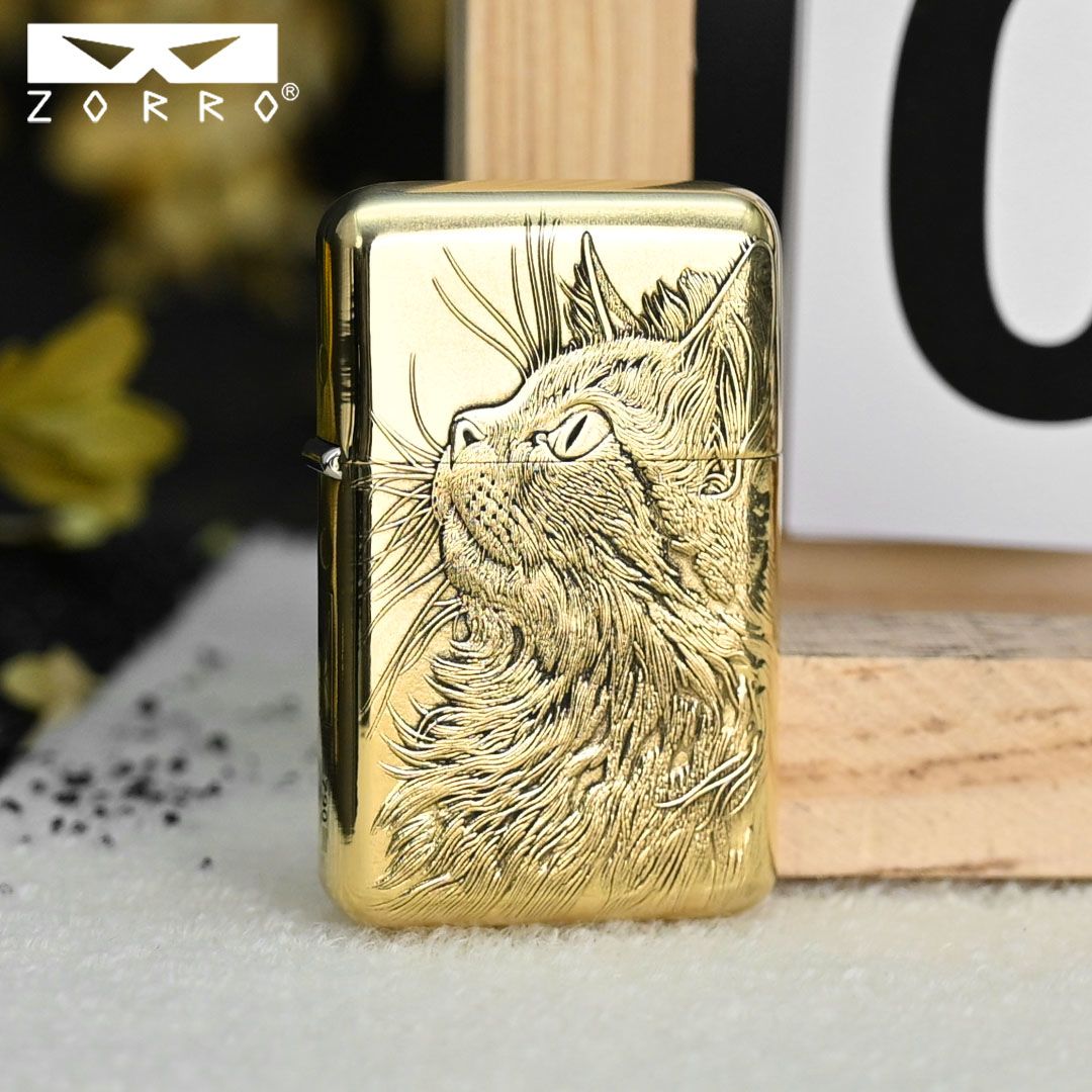 zorro佐罗煤油防风打火机高颜值男士生日礼物790黄铜仰望星空