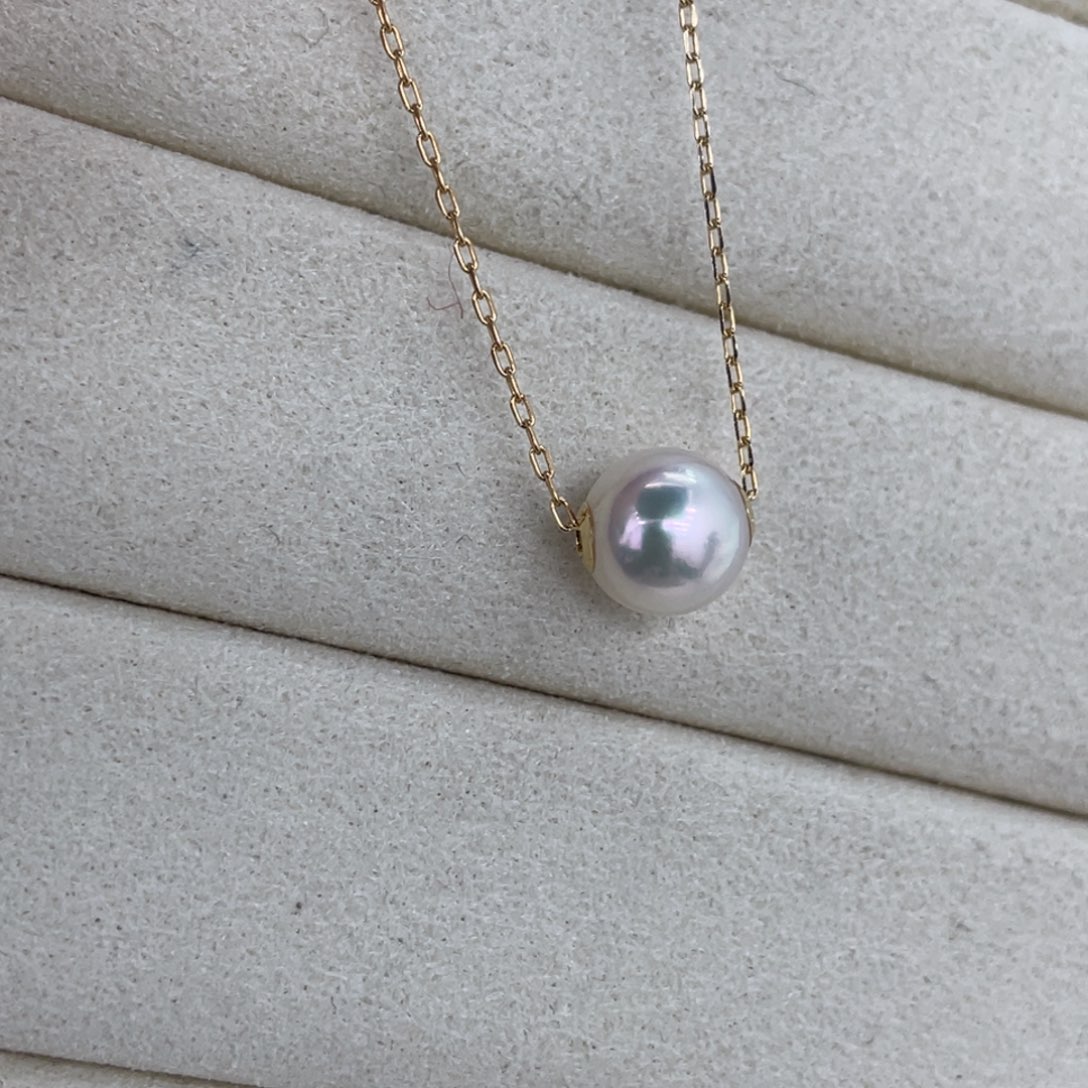 18K金镶嵌海水珍珠吊坠(赠链)