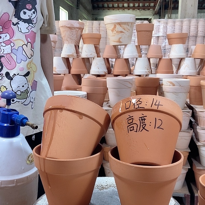 紅陶花盆14×12-4