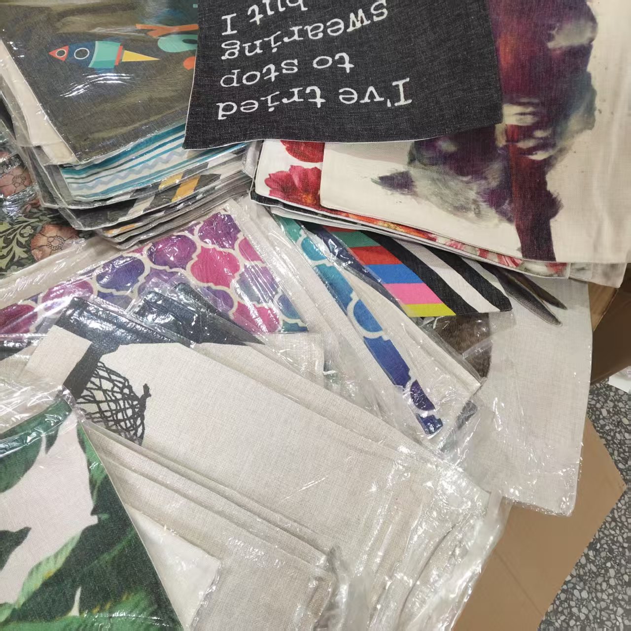 发5个 棉麻靠垫套 