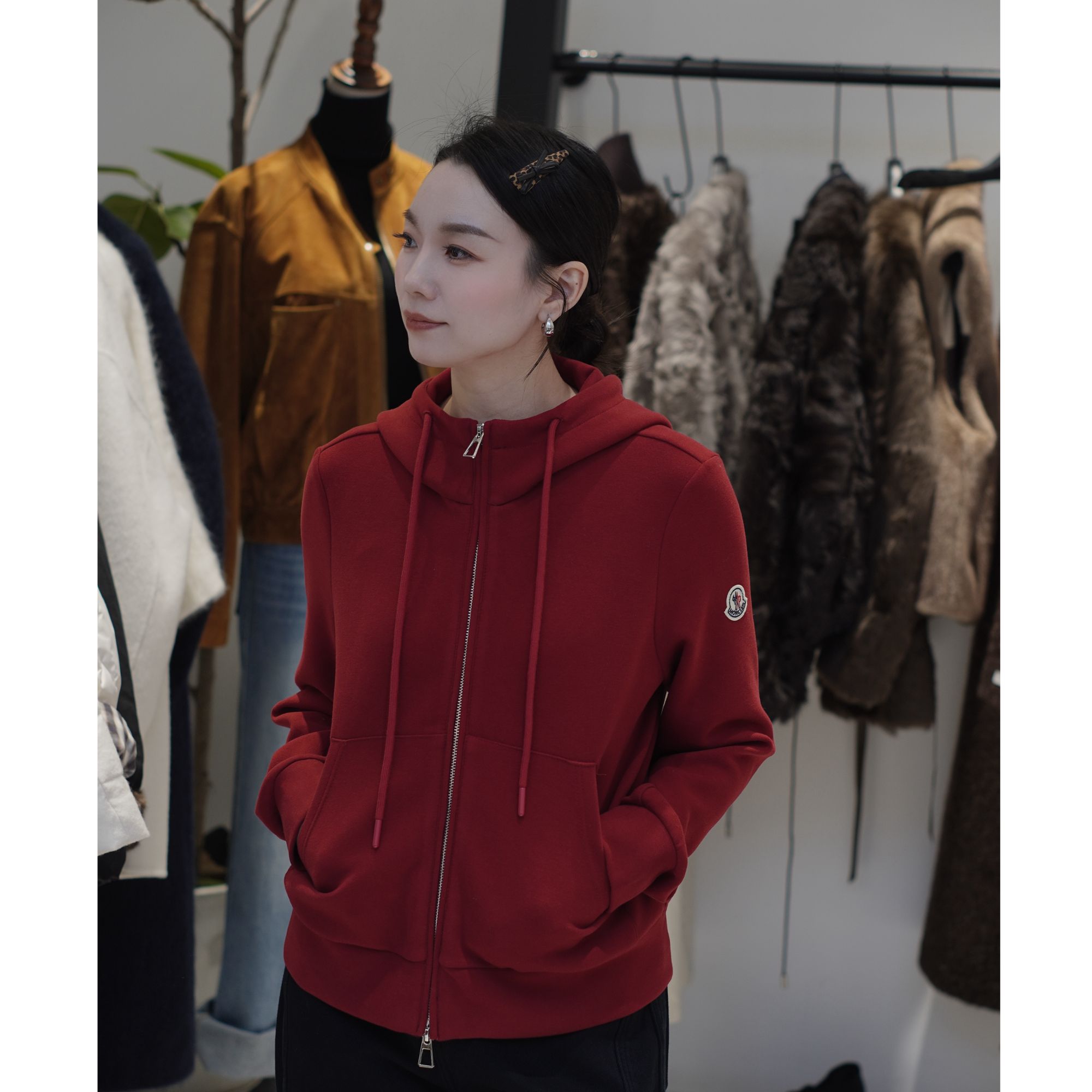 高端欧货德绒卫衣2025秋冬时尚连帽百搭卫衣外套女潮