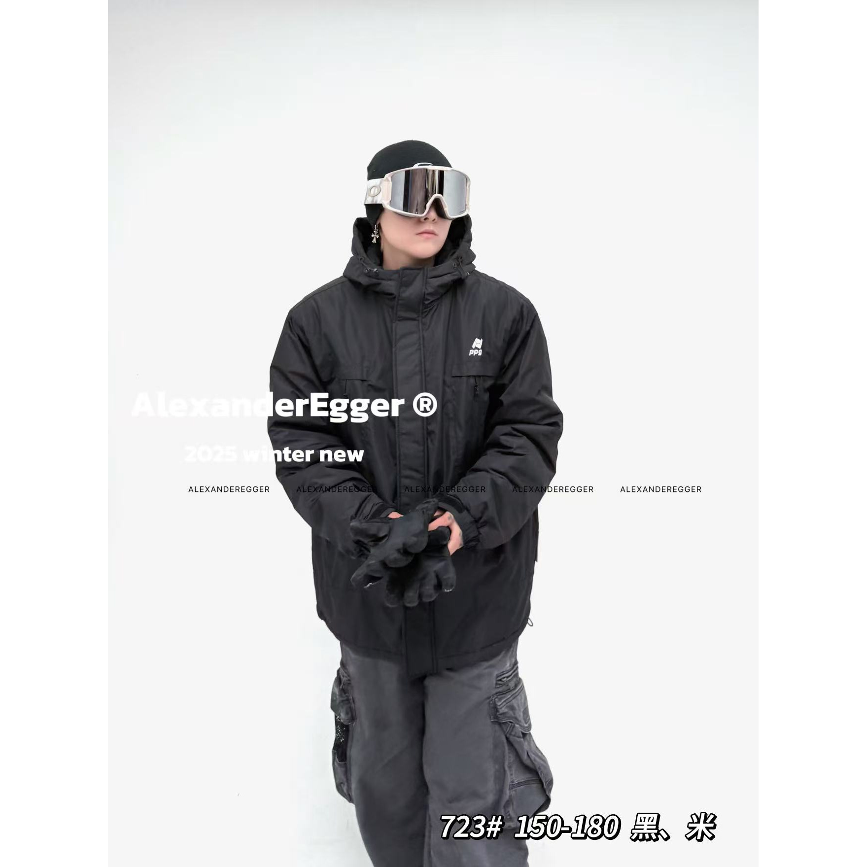 【8723-黑色】青少年冬季潮品棉服WW