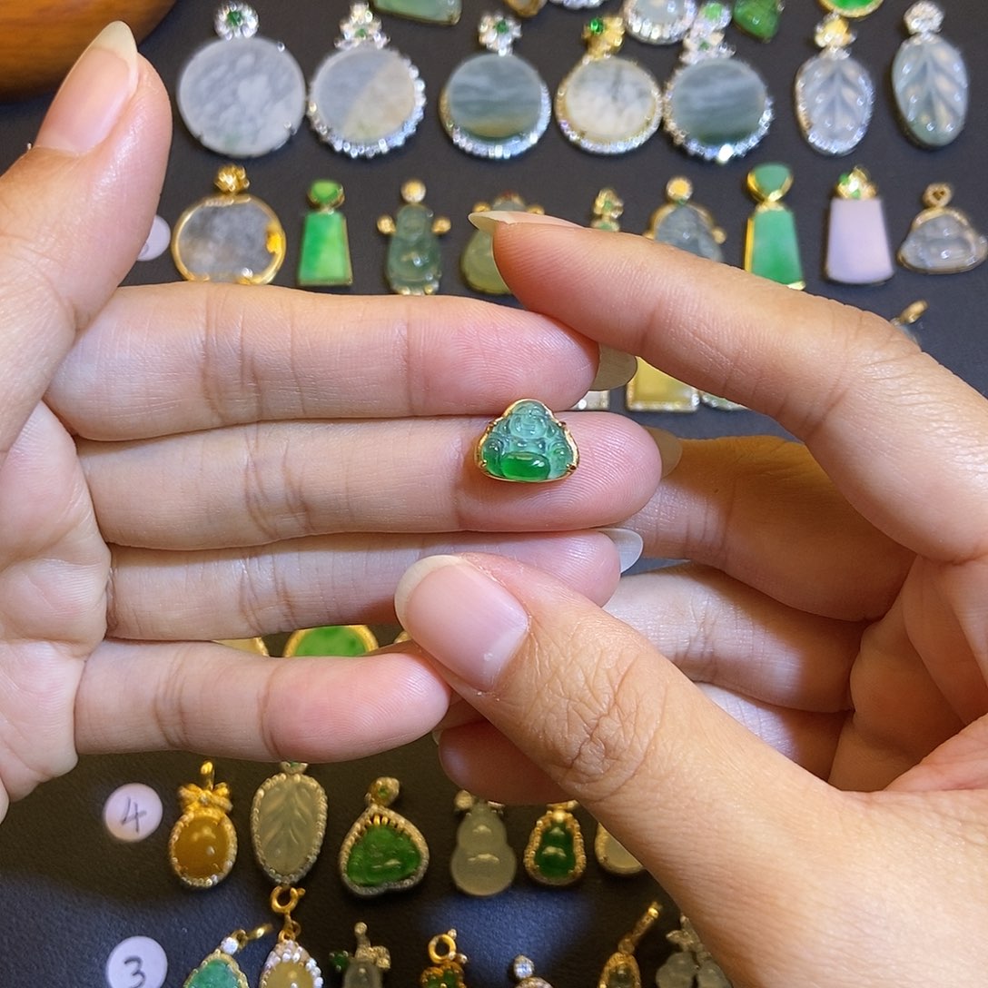 翡翠银S925镶嵌吊坠(不含链)