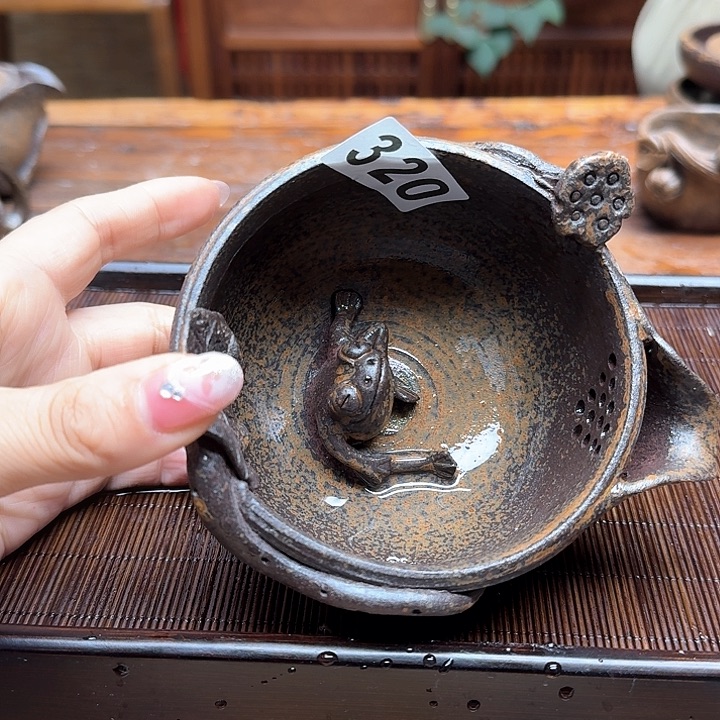 纯手工制作粗陶茶具