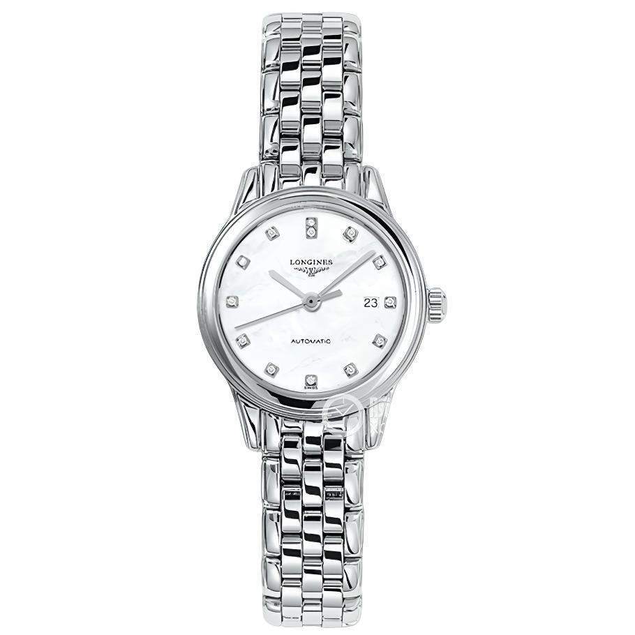 99新 Longines/浪琴 军旗女士自动机械腕表 30盘 L4.374.4.87.6
