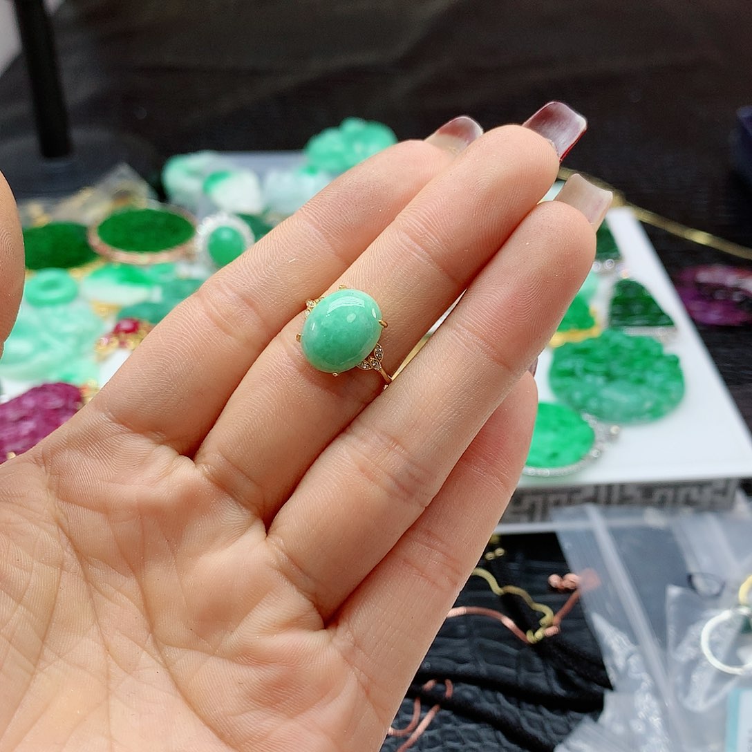 【闪购商品】翡翠戒指银S925镶嵌，