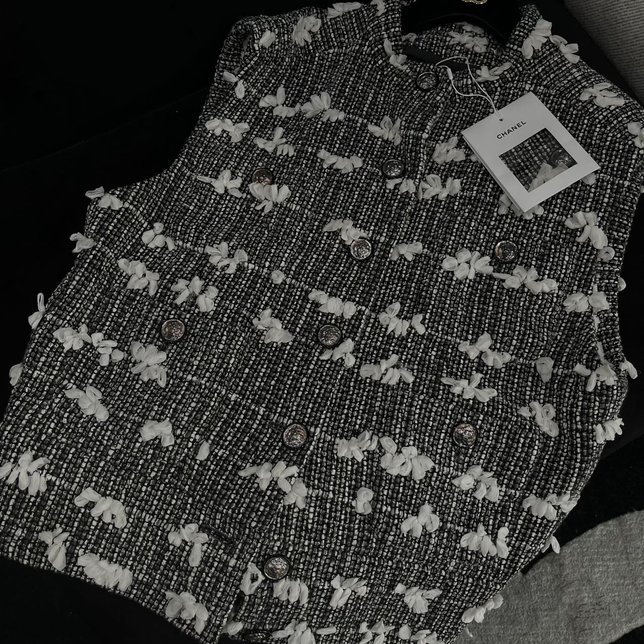 全新未使用 Chanel/香奈儿 22B云朵蝴蝶结马甲外套王一博同款36码