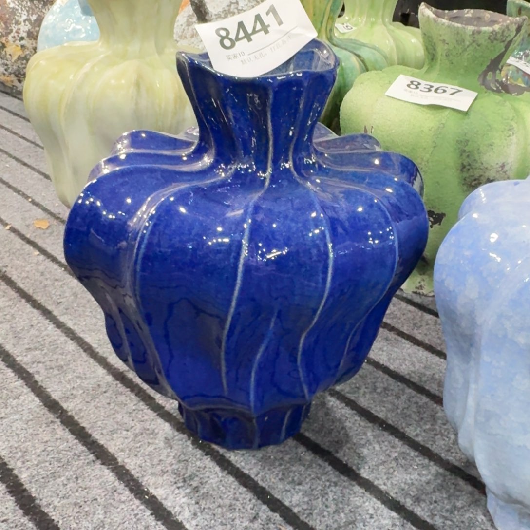 九***界陶摆件景德镇高温花瓶编码8441高31口6默认无孔