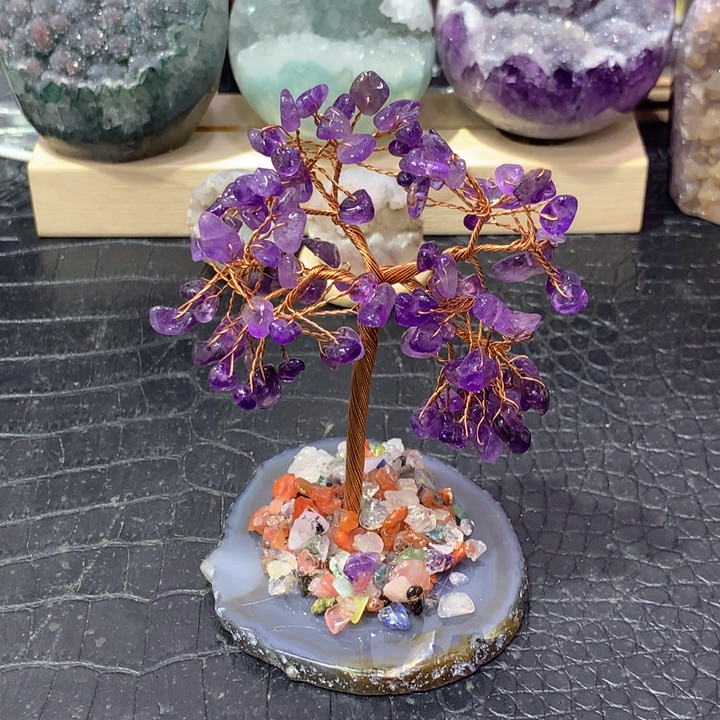 紫晶珠宝半成品未镶嵌小树