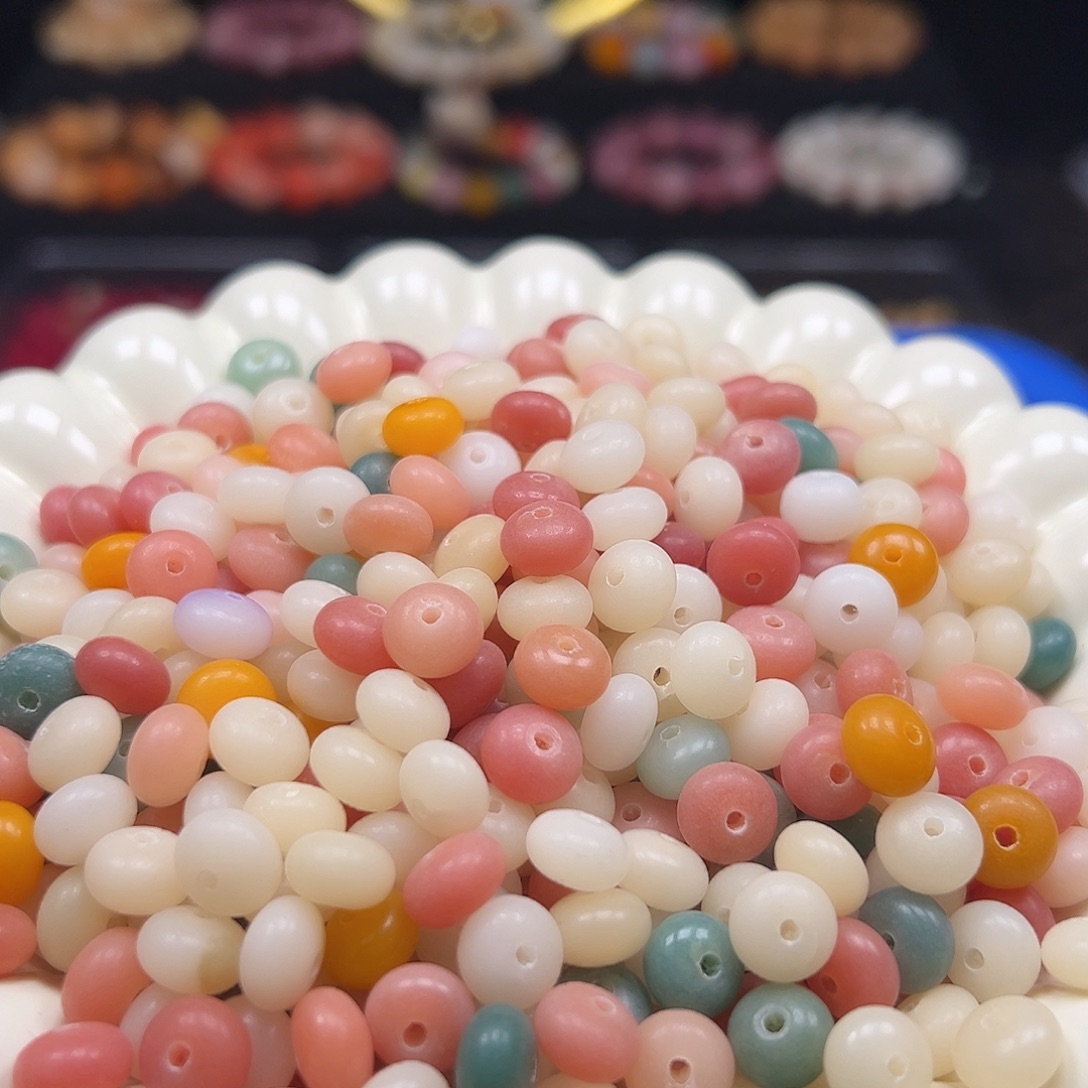 手串菩提根/象牙果微瑕卡9粉多宝算盘500颗