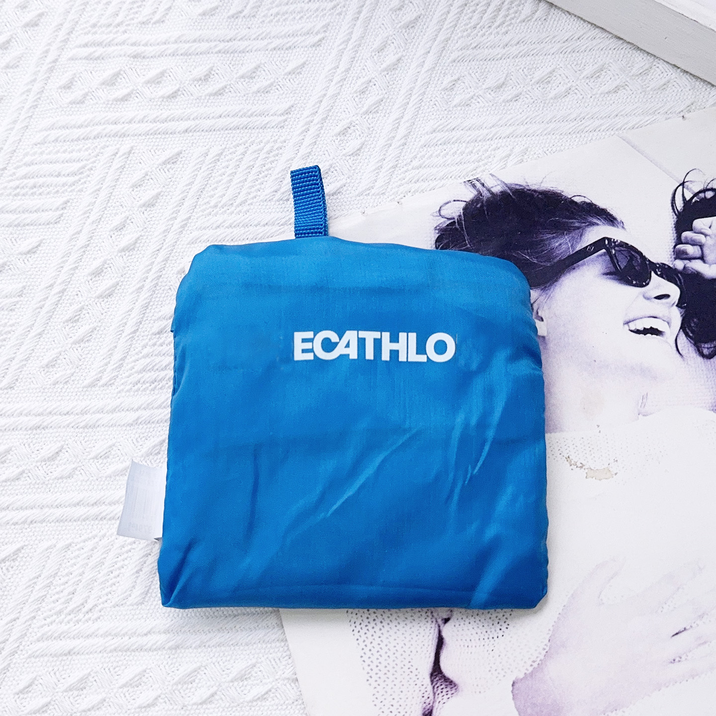 拍一发四 蓝色折叠可收纳购物袋Q2688