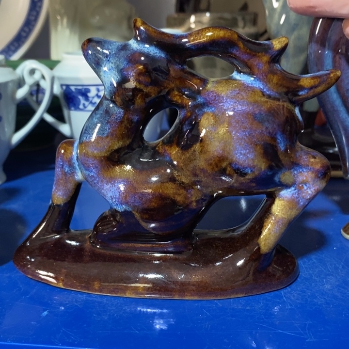 瓷片七厂窑变花釉鹿