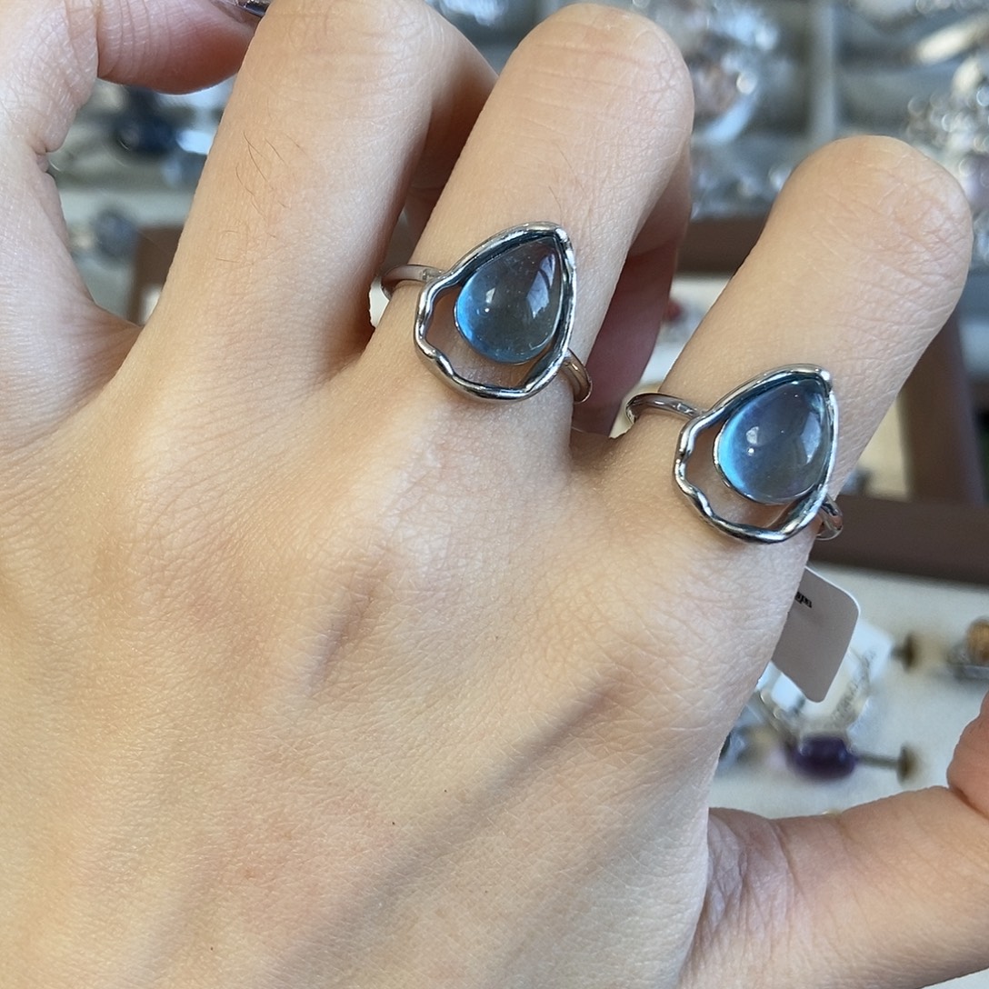 A****水晶戒指未镶嵌海蓝宝130