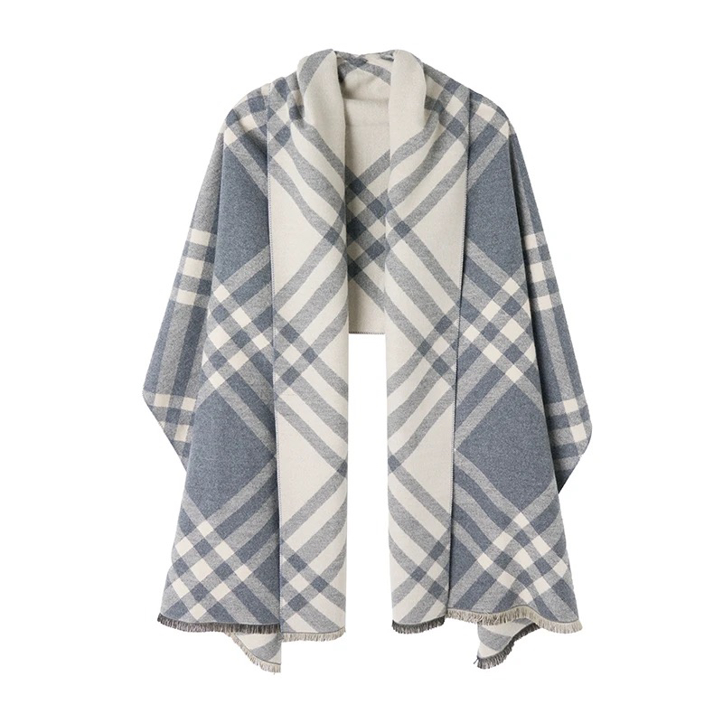 【LUNESOIE】百搭民族风不起球提花围巾法式方形披肩双面气质