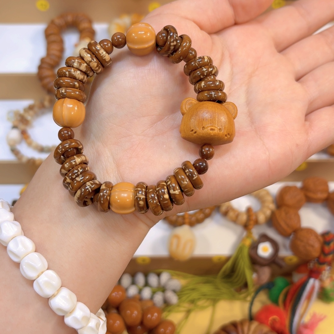 星月菩提手串甜甜圈花皮➕熊