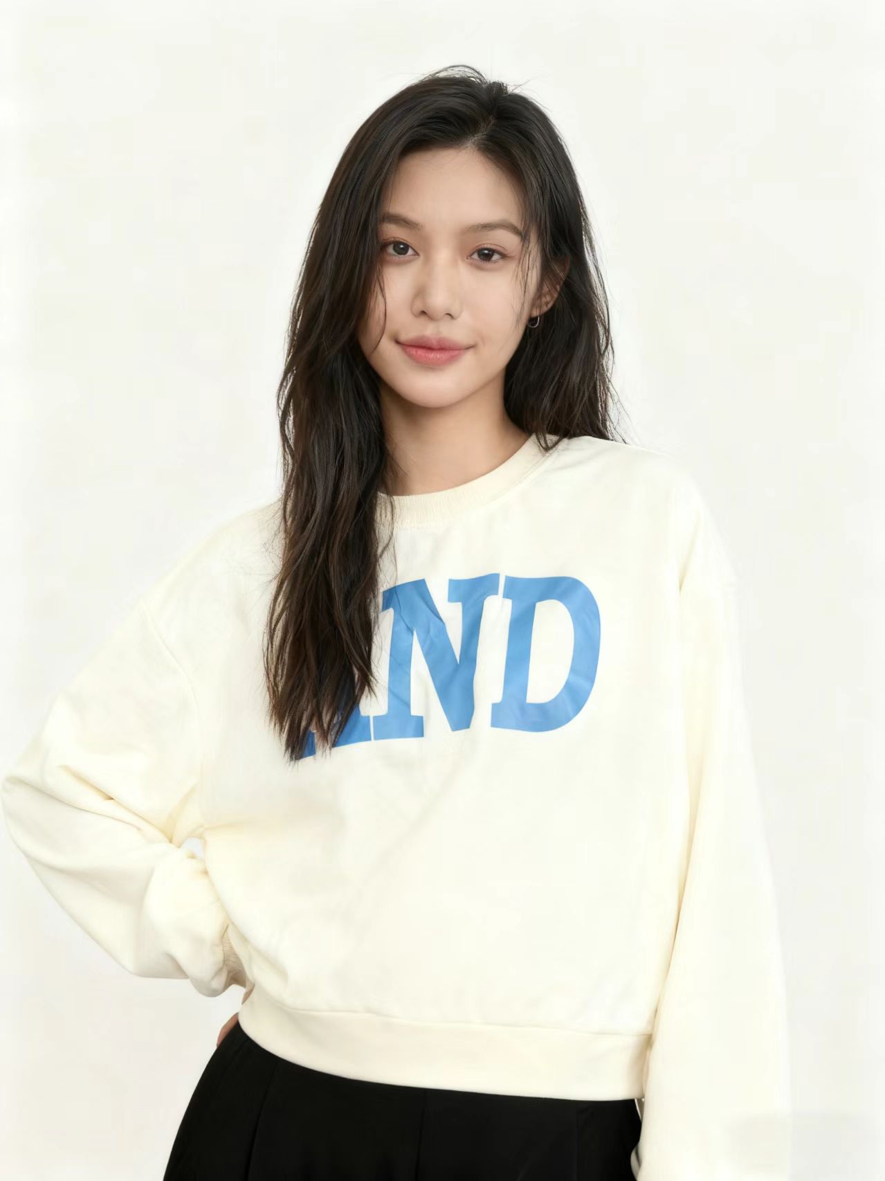 杏色短款卫衣宽松短款上衣A419