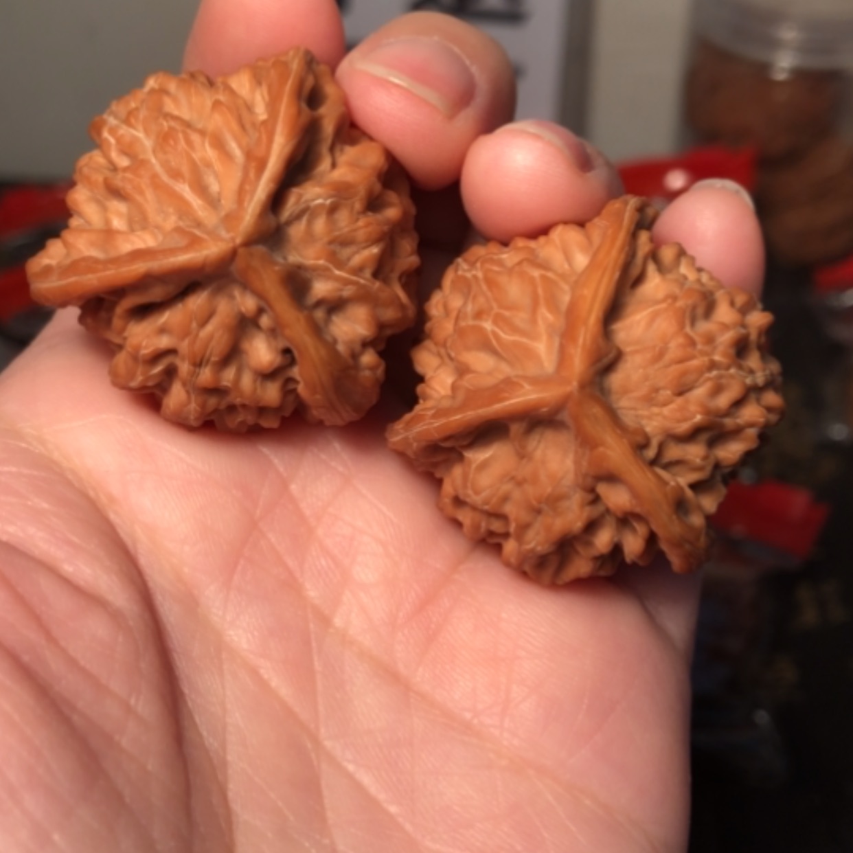 【闪购商品】文玩核桃把件三棱35