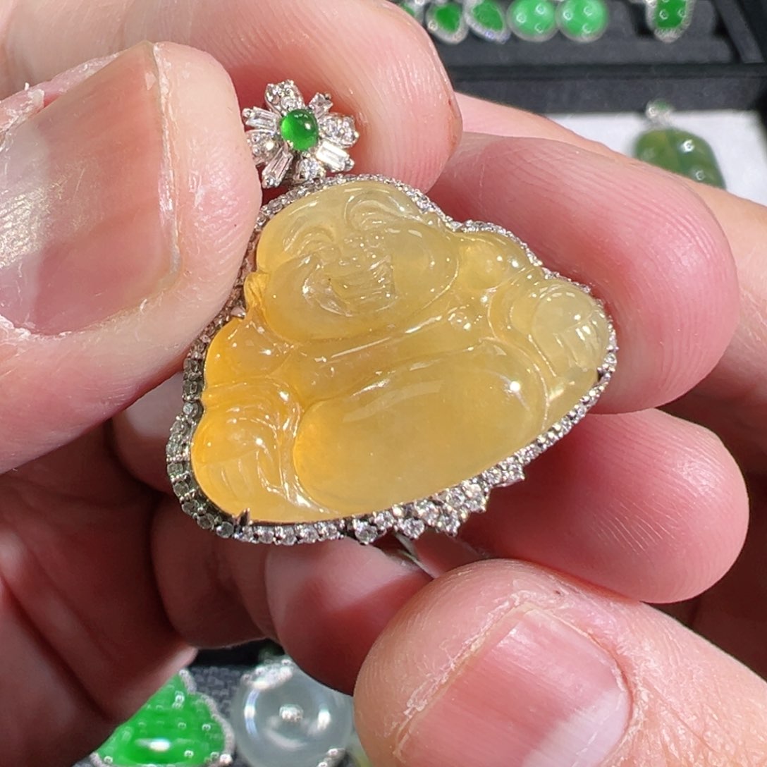 【闪购商品】翡翠吊坠(不含链)18K金镶嵌