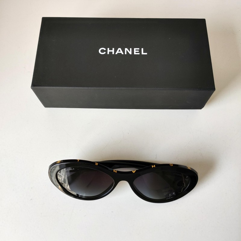 95新 Chanel/香奈儿 Azul-黄色5416/57亚克力字母猫眼墨镜 53527