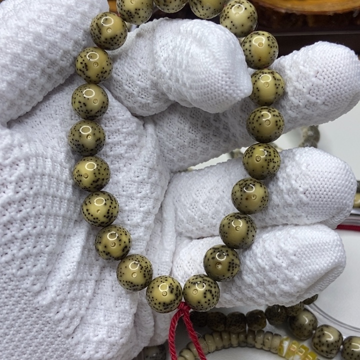 手串星月菩提绿背圆珠手持卡11