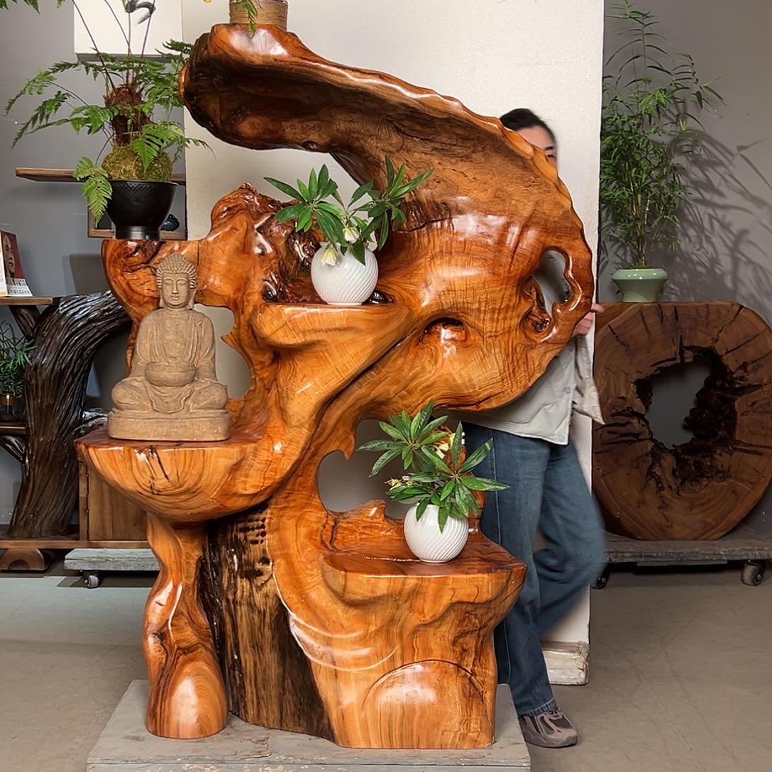 香樟木整体无拼接花架