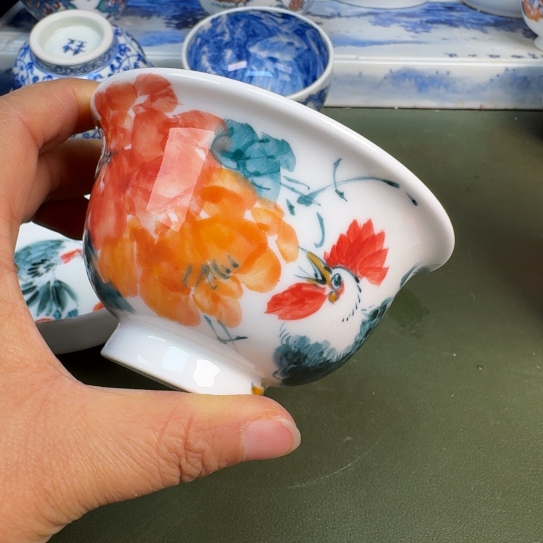 瓷景德镇纯手绘茶具圆圆256