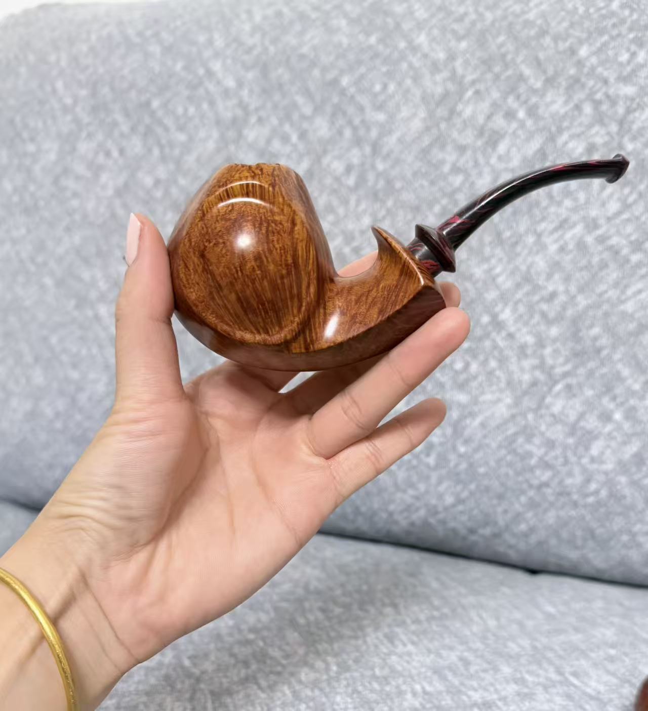 石楠木手工烟斗河豚空腔坎嘴