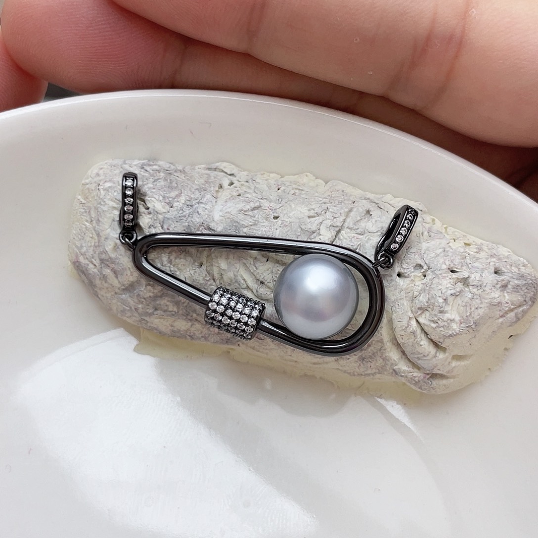 海水珍珠吊坠(不含链)银S925镶嵌