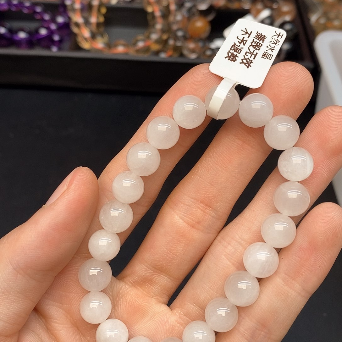 水晶手链未镶嵌21白兔毛9mm
