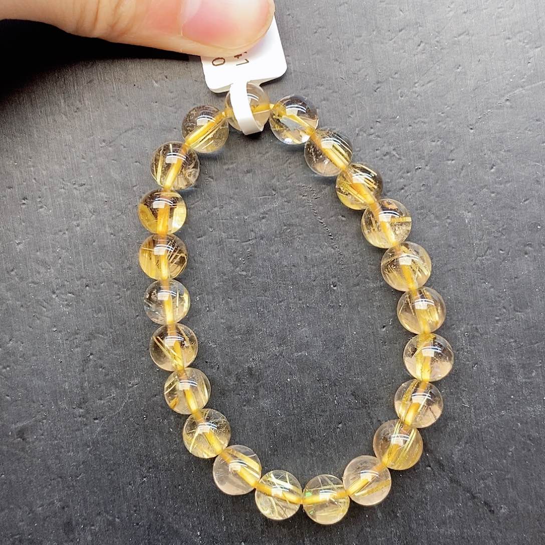 水晶手串未镶嵌19金发8mm