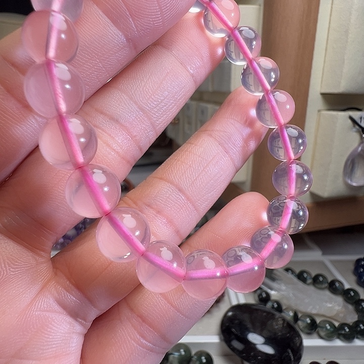 手链未镶嵌芙蓉石天然冰粉晶