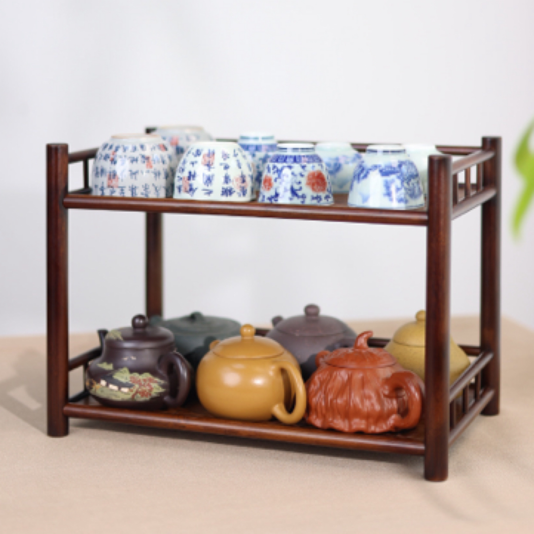 年华茶杯架子杯架中式博古架桌面茶具茶壶多层展示收纳架高档碧落