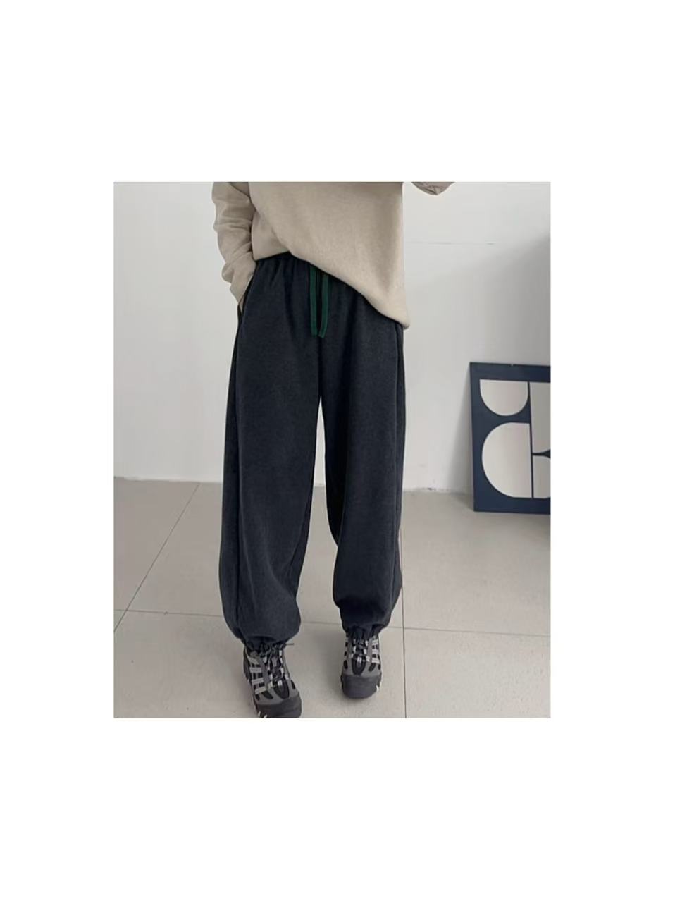 【卫裤】【加绒】抽绳松紧腰显瘦加绒束口卫裤9907