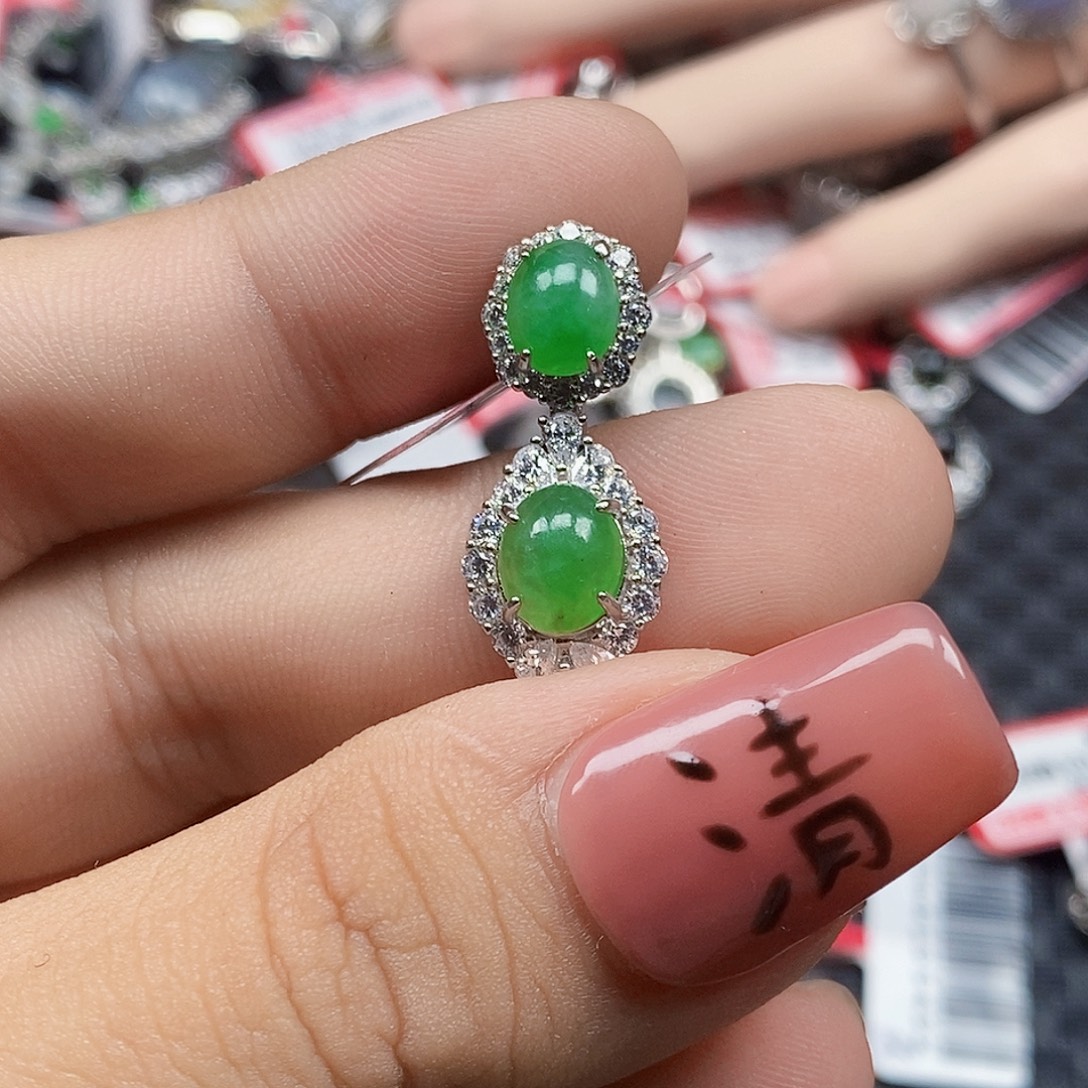 翡翠银S925镶嵌戒指