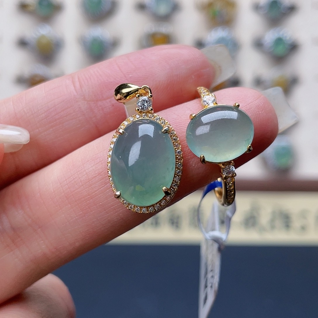 翡翠戒指未镶嵌吊坠戒指