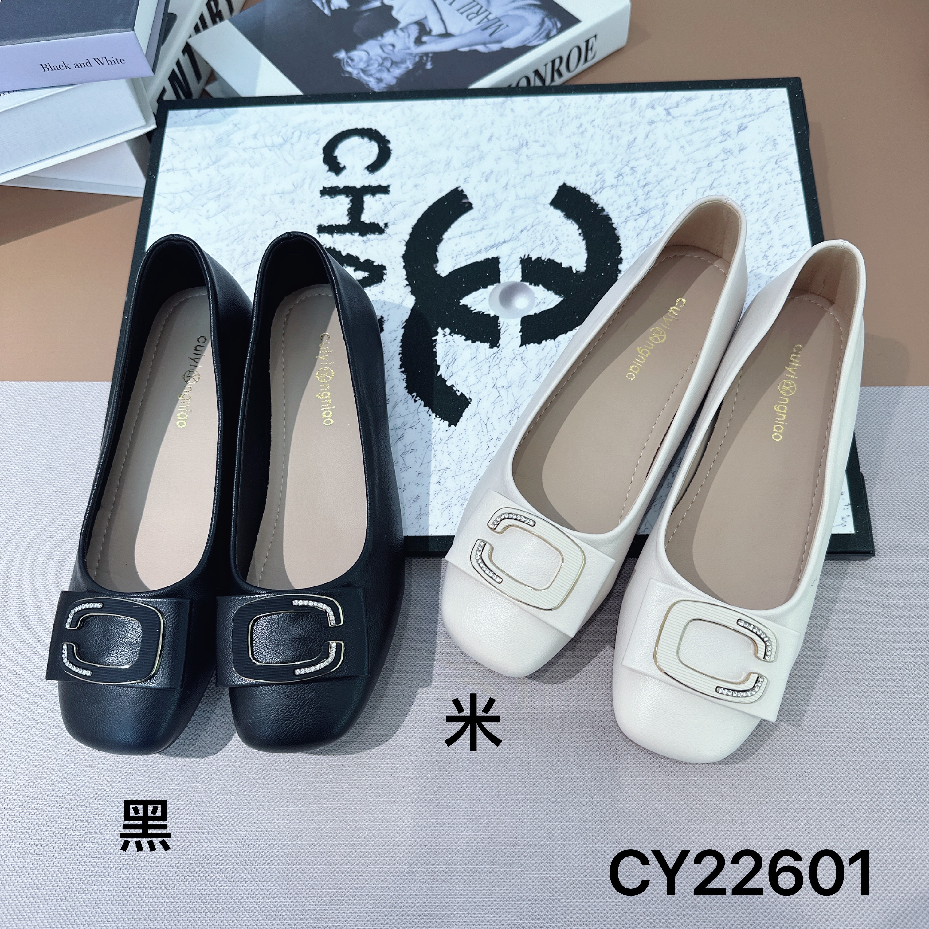 【CY22601】新款舒适百搭时尚圆头跟鞋H0341