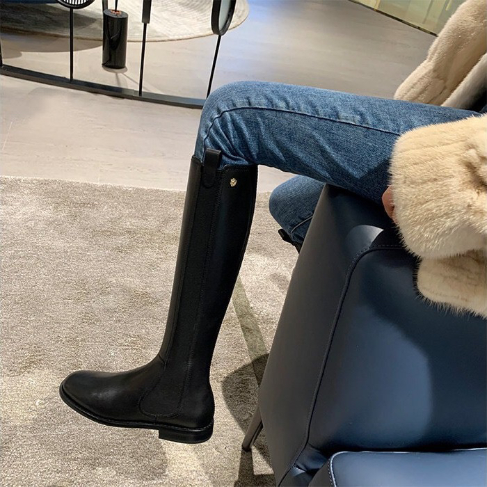 葡萄妈同款长筒靴女2025秋冬新款显瘦高筒靴不过膝靴骑士靴大码靴