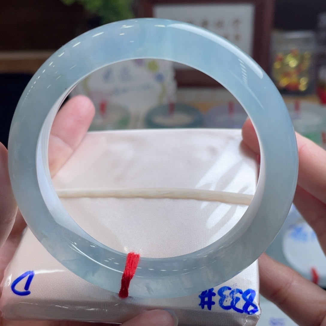 翡翠手镯未镶嵌55.7有纹 捡漏 