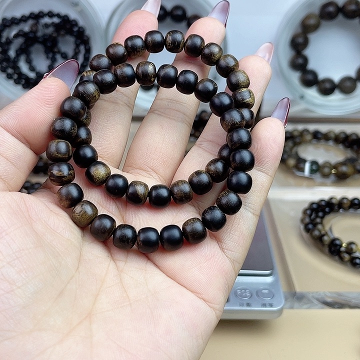 沉香手串吴*少越南芽庄白奇玉化留疤嘤子