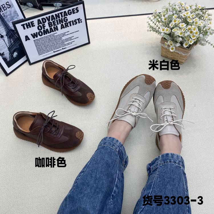 3303-3春季新款平底舒适真皮休闲女鞋