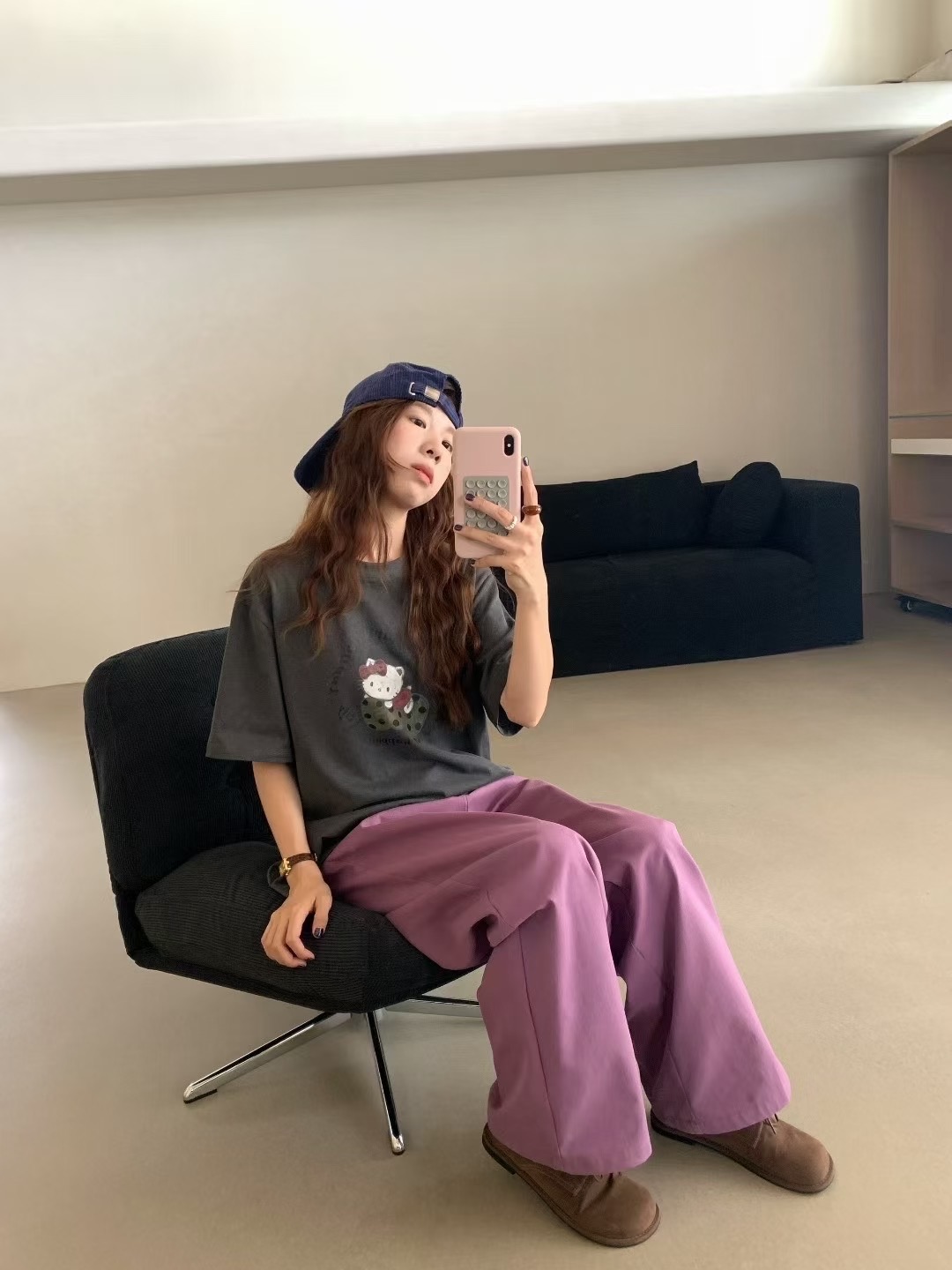 爱不释手”重工盐炒工艺短袖T”hellokity 是我的少女心