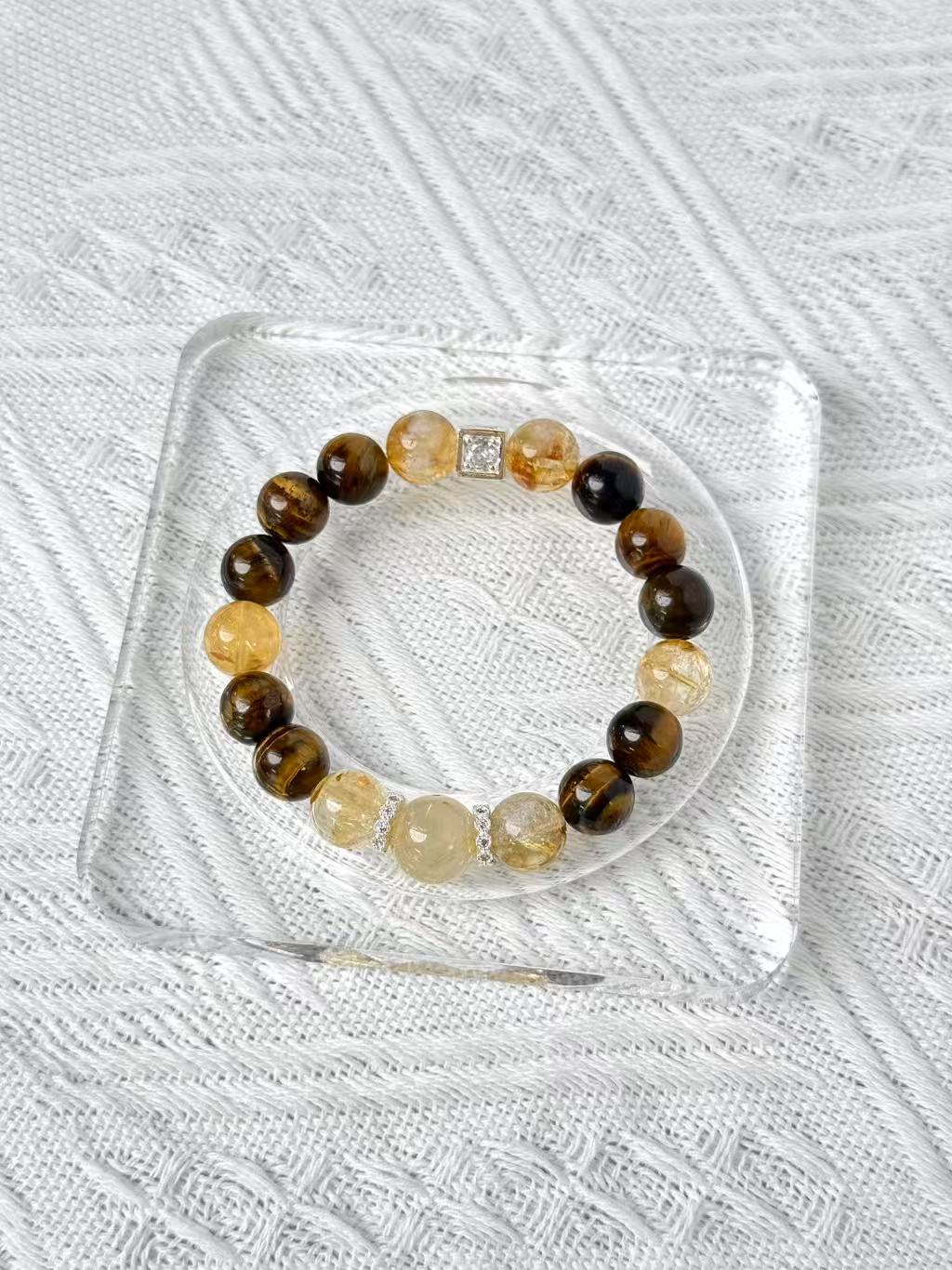 黄发晶虎眼石手串饰品JSBLW020A36